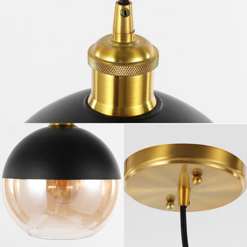 Nixon 7.5" Adjustable Drop Globe Metal/Glass LED Pendant - JONATHAN Y